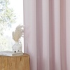 image:imageNICETOWN Semi Sheer Linen Burlap Curtains for Windows 96 inch Length 2 Panels Grommet Semi Sheer Balance Privacy Added with Light Filtering Vertical Drapes for BedroomLiving Room W55 x L96Blush Pink