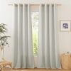 image:imageNICETOWN Semi Sheer Linen Burlap Curtains for Windows 96 inch Length 2 Panels Grommet Semi Sheer Balance Privacy Added with Light Filtering Vertical Drapes for BedroomLiving Room W55 x L96Grey