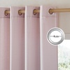 image:imageNICETOWN Semi Sheer Linen Burlap Curtains for Windows 96 inch Length 2 Panels Grommet Semi Sheer Balance Privacy Added with Light Filtering Vertical Drapes for BedroomLiving Room W55 x L96Blush Pink