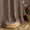 image:imageNICETOWN Semi Sheer Linen Burlap Curtains for Windows 96 inch Length 2 Panels Grommet Semi Sheer Balance Privacy Added with Light Filtering Vertical Drapes for BedroomLiving Room W55 x L96Brown
