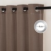 image:imageNICETOWN Semi Sheer Linen Burlap Curtains for Windows 96 inch Length 2 Panels Grommet Semi Sheer Balance Privacy Added with Light Filtering Vertical Drapes for BedroomLiving Room W55 x L96Brown