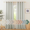 image:imageNICETOWN Semi Sheer Linen Burlap Curtains for Windows 96 inch Length 2 Panels Grommet Semi Sheer Balance Privacy Added with Light Filtering Vertical Drapes for BedroomLiving Room W55 x L96Grey
