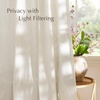 image:imageNICETOWN Semi Sheer Linen Burlap Curtains for Windows 96 inch Length 2 Panels Grommet Semi Sheer Balance Privacy Added with Light Filtering Vertical Drapes for BedroomLiving Room W55 x L96Natural