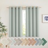 image:imageNICETOWN Semi Sheer Linen Burlap Curtains for Windows 96 inch Length 2 Panels Grommet Semi Sheer Balance Privacy Added with Light Filtering Vertical Drapes for BedroomLiving Room W55 x L96Sage Green