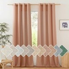 image:imageNICETOWN Semi Sheer Linen Burlap Curtains for Windows 96 inch Length 2 Panels Grommet Semi Sheer Balance Privacy Added with Light Filtering Vertical Drapes for BedroomLiving Room W55 x L96Terracotta