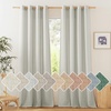 image:imageNICETOWN Semi Sheer Linen Burlap Curtains for Windows 96 inch Length 2 Panels Grommet Semi Sheer Balance Privacy Added with Light Filtering Vertical Drapes for BedroomLiving Room W55 x L96Grey