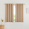 image:imageNICETOWN Semi Sheer Linen Burlap Curtains for Windows 96 inch Length 2 Panels Grommet Semi Sheer Balance Privacy Added with Light Filtering Vertical Drapes for BedroomLiving Room W55 x L96Camel