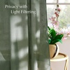 image:imageNICETOWN Semi Sheer Linen Burlap Curtains for Windows 96 inch Length 2 Panels Grommet Semi Sheer Balance Privacy Added with Light Filtering Vertical Drapes for BedroomLiving Room W55 x L96Forest Green