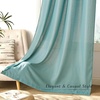 image:imageNICETOWN Semi Sheer Linen Burlap Curtains for Windows 96 inch Length 2 Panels Grommet Semi Sheer Balance Privacy Added with Light Filtering Vertical Drapes for BedroomLiving Room W55 x L96Greyish Blue