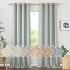 image:imageNICETOWN Semi Sheer Linen Burlap Curtains for Windows 96 inch Length 2 Panels Grommet Semi Sheer Balance Privacy Added with Light Filtering Vertical Drapes for BedroomLiving Room W55 x L96Sage Green