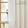 image:imageNICETOWN Semi Sheer Linen Burlap Curtains for Windows 96 inch Length 2 Panels Grommet Semi Sheer Balance Privacy Added with Light Filtering Vertical Drapes for BedroomLiving Room W55 x L96Natural