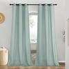image:imageNICETOWN Semi Sheer Linen Burlap Curtains for Windows 96 inch Length 2 Panels Grommet Semi Sheer Balance Privacy Added with Light Filtering Vertical Drapes for BedroomLiving Room W55 x L96Sage Green