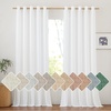 image:imageNICETOWN Semi Sheer Linen Burlap Curtains for Windows 96 inch Length 2 Panels Grommet Semi Sheer Balance Privacy Added with Light Filtering Vertical Drapes for BedroomLiving Room W55 x L96White