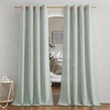 image:imageNICETOWN Semi Sheer Linen Burlap Curtains for Windows 96 inch Length 2 Panels Grommet Semi Sheer Balance Privacy Added with Light Filtering Vertical Drapes for BedroomLiving Room W55 x L96Sage Green