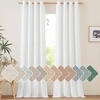 image:imageNICETOWN Semi Sheer Linen Burlap Curtains for Windows 96 inch Length 2 Panels Grommet Semi Sheer Balance Privacy Added with Light Filtering Vertical Drapes for BedroomLiving Room W55 x L96White
