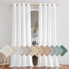image:imageNICETOWN Semi Sheer Linen Burlap Curtains for Windows 96 inch Length 2 Panels Grommet Semi Sheer Balance Privacy Added with Light Filtering Vertical Drapes for BedroomLiving Room W55 x L96White