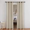image:imageNICETOWN Semi Sheer Linen Burlap Curtains for Windows 96 inch Length 2 Panels Grommet Semi Sheer Balance Privacy Added with Light Filtering Vertical Drapes for BedroomLiving Room W55 x L96Angora