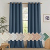 image:imageNICETOWN Semi Sheer Linen Burlap Curtains for Windows 96 inch Length 2 Panels Grommet Semi Sheer Balance Privacy Added with Light Filtering Vertical Drapes for BedroomLiving Room W55 x L96Navy Blue