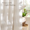 image:imageNICETOWN Semi Sheer Linen Burlap Curtains for Windows 96 inch Length 2 Panels Grommet Semi Sheer Balance Privacy Added with Light Filtering Vertical Drapes for BedroomLiving Room W55 x L96Vanilla