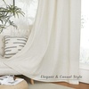image:imageNICETOWN Semi Sheer Linen Burlap Curtains for Windows 96 inch Length 2 Panels Grommet Semi Sheer Balance Privacy Added with Light Filtering Vertical Drapes for BedroomLiving Room W55 x L96Natural