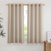 image:imageNICETOWN Semi Sheer Linen Burlap Curtains for Windows 96 inch Length 2 Panels Grommet Semi Sheer Balance Privacy Added with Light Filtering Vertical Drapes for BedroomLiving Room W55 x L96Taupe