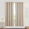 image:imageNICETOWN Semi Sheer Linen Burlap Curtains for Windows 96 inch Length 2 Panels Grommet Semi Sheer Balance Privacy Added with Light Filtering Vertical Drapes for BedroomLiving Room W55 x L96Angora
