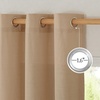 image:imageNICETOWN Semi Sheer Linen Burlap Curtains for Windows 96 inch Length 2 Panels Grommet Semi Sheer Balance Privacy Added with Light Filtering Vertical Drapes for BedroomLiving Room W55 x L96Camel