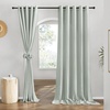 image:imageNICETOWN Semi Sheer Linen Burlap Curtains for Windows 96 inch Length 2 Panels Grommet Semi Sheer Balance Privacy Added with Light Filtering Vertical Drapes for BedroomLiving Room W55 x L96Sage Green