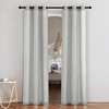 image:imageNICETOWN Semi Sheer Linen Burlap Curtains for Windows 96 inch Length 2 Panels Grommet Semi Sheer Balance Privacy Added with Light Filtering Vertical Drapes for BedroomLiving Room W55 x L96Grey