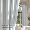 image:imageNICETOWN Semi Sheer Linen Burlap Curtains for Windows 96 inch Length 2 Panels Grommet Semi Sheer Balance Privacy Added with Light Filtering Vertical Drapes for BedroomLiving Room W55 x L96Light Cyan