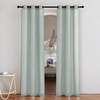 image:imageNICETOWN Semi Sheer Linen Burlap Curtains for Windows 96 inch Length 2 Panels Grommet Semi Sheer Balance Privacy Added with Light Filtering Vertical Drapes for BedroomLiving Room W55 x L96Sage Green