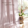 image:imageNICETOWN Semi Sheer Linen Burlap Curtains for Windows 96 inch Length 2 Panels Grommet Semi Sheer Balance Privacy Added with Light Filtering Vertical Drapes for BedroomLiving Room W55 x L96Blush Pink