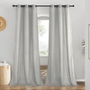 image:imageNICETOWN Semi Sheer Linen Burlap Curtains for Windows 96 inch Length 2 Panels Grommet Semi Sheer Balance Privacy Added with Light Filtering Vertical Drapes for BedroomLiving Room W55 x L96Grey