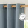 image:imageNICETOWN Semi Sheer Linen Burlap Curtains for Windows 96 inch Length 2 Panels Grommet Semi Sheer Balance Privacy Added with Light Filtering Vertical Drapes for BedroomLiving Room W55 x L96Stone Blue