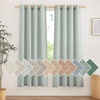 image:imageNICETOWN Semi Sheer Linen Burlap Curtains for Windows 96 inch Length 2 Panels Grommet Semi Sheer Balance Privacy Added with Light Filtering Vertical Drapes for BedroomLiving Room W55 x L96Sage Green