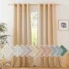 image:imageNICETOWN Semi Sheer Linen Burlap Curtains for Windows 96 inch Length 2 Panels Grommet Semi Sheer Balance Privacy Added with Light Filtering Vertical Drapes for BedroomLiving Room W55 x L96Burlap