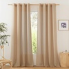 image:imageNICETOWN Semi Sheer Linen Burlap Curtains for Windows 96 inch Length 2 Panels Grommet Semi Sheer Balance Privacy Added with Light Filtering Vertical Drapes for BedroomLiving Room W55 x L96Camel