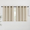 image:imageNICETOWN Semi Sheer Linen Burlap Curtains for Windows 96 inch Length 2 Panels Grommet Semi Sheer Balance Privacy Added with Light Filtering Vertical Drapes for BedroomLiving Room W55 x L96Angora