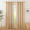 image:imageNICETOWN Semi Sheer Linen Burlap Curtains for Windows 96 inch Length 2 Panels Grommet Semi Sheer Balance Privacy Added with Light Filtering Vertical Drapes for BedroomLiving Room W55 x L96Burlap