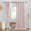image:imageNICETOWN Semi Sheer Linen Burlap Curtains for Windows 96 inch Length 2 Panels Grommet Semi Sheer Balance Privacy Added with Light Filtering Vertical Drapes for BedroomLiving Room W55 x L96Blush Pink