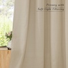 image:imageNICETOWN Semi Sheer Linen Burlap Curtains for Windows 96 inch Length 2 Panels Grommet Semi Sheer Balance Privacy Added with Light Filtering Vertical Drapes for BedroomLiving Room W55 x L96Angora