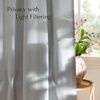 image:imageNICETOWN Semi Sheer Linen Burlap Curtains for Windows 96 inch Length 2 Panels Grommet Semi Sheer Balance Privacy Added with Light Filtering Vertical Drapes for BedroomLiving Room W55 x L96Light Cyan