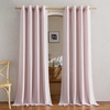 image:imageNICETOWN Semi Sheer Linen Burlap Curtains for Windows 96 inch Length 2 Panels Grommet Semi Sheer Balance Privacy Added with Light Filtering Vertical Drapes for BedroomLiving Room W55 x L96Blush Pink