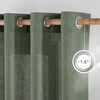 image:imageNICETOWN Semi Sheer Linen Burlap Curtains for Windows 96 inch Length 2 Panels Grommet Semi Sheer Balance Privacy Added with Light Filtering Vertical Drapes for BedroomLiving Room W55 x L96Forest Green