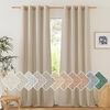 image:imageNICETOWN Semi Sheer Linen Burlap Curtains for Windows 96 inch Length 2 Panels Grommet Semi Sheer Balance Privacy Added with Light Filtering Vertical Drapes for BedroomLiving Room W55 x L96Angora