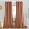 image:imageNICETOWN Semi Sheer Linen Burlap Curtains for Windows 96 inch Length 2 Panels Grommet Semi Sheer Balance Privacy Added with Light Filtering Vertical Drapes for BedroomLiving Room W55 x L96Caramel