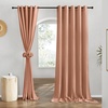image:imageNICETOWN Semi Sheer Linen Burlap Curtains for Windows 96 inch Length 2 Panels Grommet Semi Sheer Balance Privacy Added with Light Filtering Vertical Drapes for BedroomLiving Room W55 x L96Terracotta
