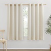 image:imageNICETOWN Semi Sheer Linen Burlap Curtains for Windows 96 inch Length 2 Panels Grommet Semi Sheer Balance Privacy Added with Light Filtering Vertical Drapes for BedroomLiving Room W55 x L96Natural