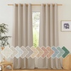 image:imageNICETOWN Semi Sheer Linen Burlap Curtains for Windows 96 inch Length 2 Panels Grommet Semi Sheer Balance Privacy Added with Light Filtering Vertical Drapes for BedroomLiving Room W55 x L96Taupe