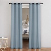 image:imageNICETOWN Semi Sheer Linen Burlap Curtains for Windows 96 inch Length 2 Panels Grommet Semi Sheer Balance Privacy Added with Light Filtering Vertical Drapes for BedroomLiving Room W55 x L96Stone Blue